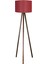 Şık Üç Ayaklı Yuvarlak Kumaş Lambader, Kahverengi ve Bordo Detaylı Tasarım 1