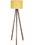 Yuvarlak Kumaş Tripod Lambader, Sarı ve Kahve Renkli, Şık ve Modern Tasarım 1