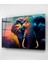 Colorful Elephant Cam Tablo, Dekoratif Cam Tablo 5