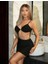 Miss Zincir Detaylı Göğüs Dekolteli Siyah Mini Club Elbisesi 1