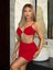 Miss Zincir Detaylı Göğüs Dekolteli Kırmızı Mini Club Elbisesi 2
