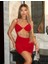 Miss Zincir Detaylı Göğüs Dekolteli Kırmızı Mini Club Elbisesi 5