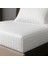 Satin Stripe %100 Pamuk Saten Çift Kişilik Çizgili Lastikli Çarşaf Seti Yastıklı 160X200+30 2