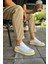 MD979 Santoni Gbt Spor Erkek Ayakkabı Beyaz/sarı 5