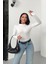 Kadın Beyaz Balıkçı Dik Yaka Uzun Kollu Parmak Geçirme Detaylı Body/bluz 1
