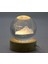 3D Kristal Cam Küre Ahşap Soketli Istanbul Temalı LED Lamba AALK2574 - FKU8088-5844 1