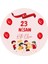 20LI Yapışkanlı Etiket ' 23 Nisan Kutlu Olsun' Yazılı Sticker Yuvarlak Çıkartma-4 cm 1
