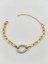 Çelik Oval Taşlı Bilekli Gold 1