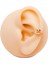 Zirkon Taşlı Zeytin Dalı Sıkıştırma Kıkırdak Küpe ( Earcuff ) Piercing (1ADET) 2