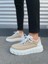 JY010 Cloud Bağcıklı Süet Erkek Günlük Sneaker Ayakkabı Sbt - Krem/beyaz 2