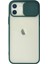 iPhone 12 Kılıf Palm Buzlu Kamera Sürgülü Silikon - Yeşil - YKD8558-3480 1