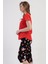 Pamuklu Kadın Kısa Kol Kaprili Pijama Takım , 409095 2
