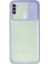 Samsung Galaxy A11 Kılıf Palm Buzlu Kamera Sürgülü Silikon - Lila - YKD6469-1325 1