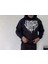 Uzun Kol Kapşonlu Baskılı Sweatshirt - Siyah 3