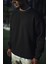 Kışlık Bisiklet Yaka Üç Iplik Basic Sweatshirt - Siyah 1