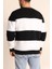 Parçalı Bisiklet Yaka Baskılı Sweatshirt - Siyah 2