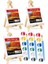 Mini Şövale 10X10 15X15 20X20 cm Tuval 3 ml Akrilik Boya 6 Renk ve Fırça 1 Paket Mini Tuval Masaüstü Küçük Şövale Boyama 1