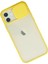 iPhone 12 Kılıf Palm Buzlu Kamera Sürgülü Silikon - Sarı - YKD3602-5097 3