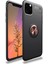 iPhone 11 Pro Max Kılıf Range Yüzüklü Silikon - Siyah-Gold - YKD9638-1326 1