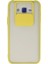 Samsung Galaxy J7 Kılıf Palm Buzlu Kamera Sürgülü Silikon - Sarı - YKD5986-1817 1