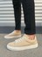 JY122 Mode Bağcıklı Süet Erkek Günlük Sneaker Ayakkabı Sbt - Bej 2