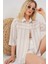 Çizgili Kısa Kol Gömlek 20344 - Krem 4