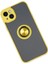 iPhone 14 Kılıf Montreal Yüzüklü Silikon Kapak - Sarı - YKD9674-9158 3