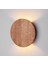 Ipli Anahtarlı Doğal Ahşap Yuvarlak Rustik Duvar Aplik, 220V Kahverengi 3