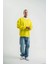 Geniş V Yaka Kol Ribana Detaylı Sweatshirt - Sarı 1