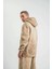 Unisex Double Oversize Kapşonlu Yıkamalı Sweatshirt - Bej 2