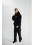 Kapşonlu Double Oversize Dijital Patchli Sweatshirt - Siyah 2