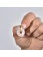 14 Ayar Altın Kaplama Gerçek ve Doğal Donut Rose Quartz Taşlı Halka Küpe - ES00153 3
