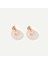 14 Ayar Altın Kaplama Gerçek ve Doğal Donut Rose Quartz Taşlı Halka Küpe - ES00153 5