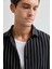 Arkit Erkek Çizgili Viskon Oversize Gömlek 5