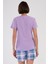 Pamuklu Kadın Kısa Kol Şortlu Pijama Takım , 409150 4