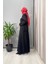 Düz Renk Keten Kısa Ceket Siyah T25Y-8048 2