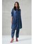 Paçası Düğmeli Tencel Pantolon Lacivert 35102 3