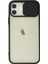 iPhone 12 Kılıf Palm Buzlu Kamera Sürgülü Silikon - Siyah - YKD7729-4671 1