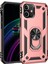 iPhone 12 Kılıf Sofya Yüzüklü Silikon Kapak - Rose - YKD6022-8770 1