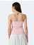 Yeni Sezon Kolsuz Straplez Yaka Slim Fit Drapeli Ribanalı Üst 4