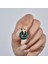 14 Ayar Altın Kaplama Gerçek ve Doğal Donut Onyx Yeşil Taşlı Halka Küpe - ES00155 2