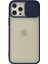 iPhone 12 Pro Max Kılıf Palm Buzlu Kamera Sürgülü Silikon - Lacivert - YKD1761-8320 1