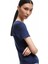 Yeni Sezon Pamuklu Büzgülü Slim Fit Kısa Kollu Kare Yaka Tişört 2