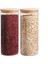 1400 cc - (2'li Set) Borosilkat Cam Baharatlık - Bambu Kapaklı - Saklama Kabı - (9 cm x 22 Cm) 2