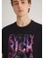 Rick and Morty Baskılı Siyah Tişört 0611683-900 6