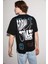 Nobody Oversize Siyah T-Shirt 1