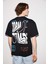 Nobody Oversize Siyah T-Shirt 4