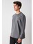Uncommon Erkek Baskılı Yuvarlak Yaka Ekstra Oversize Gri T-Shirt 2