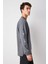 Uncommon Erkek Baskılı Yuvarlak Yaka Ekstra Oversize Gri T-Shirt 3