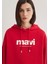 Mavi Logo Baskılı Kapüşonlu Kırmızı Sweatshirt 168334-35476 6